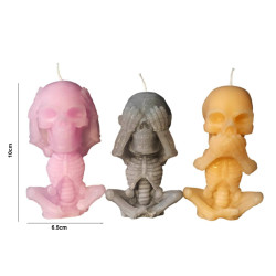3 Monkey Skelett : Stampo in silicone