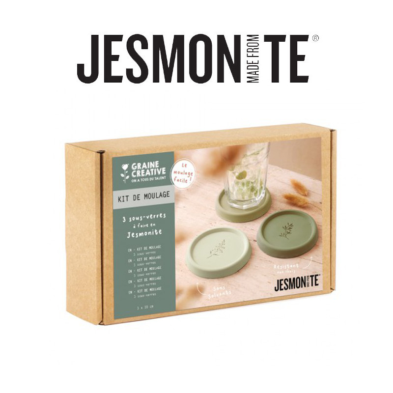 Jesmonite Kit "Sous-Verres motif Végétal"