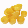 50 Godets à bougies chauffe-plat en plastique jaune opaque