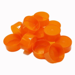 50 Godets à bougies chauffe-plat en plastique orange opaque