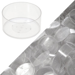 50 Godets à bougies chauffe-plat en plastique transparent