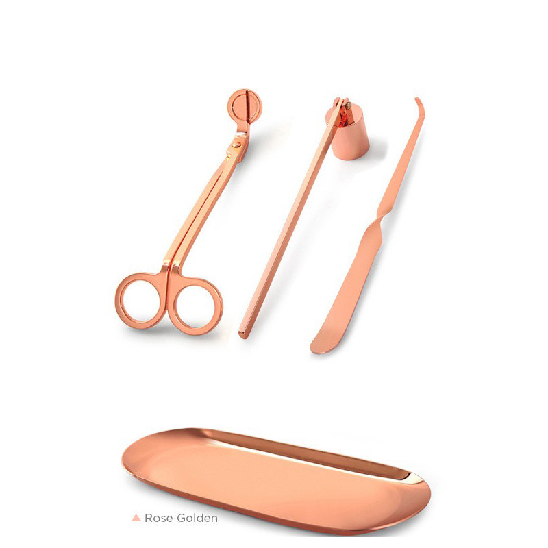 Set di accessori per candele - ROSE GOLD